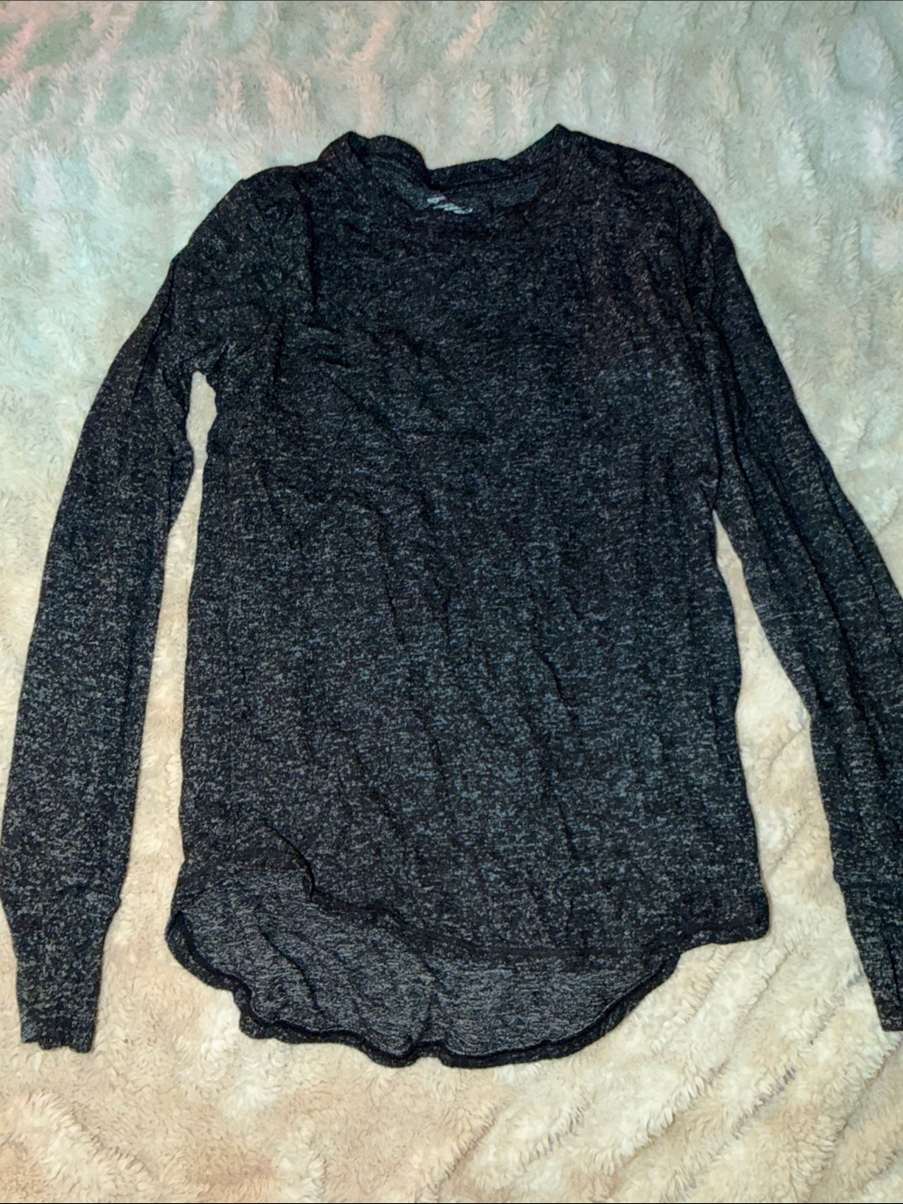 Women's Long Sleeve Lightweight Knit Top - Charcoal